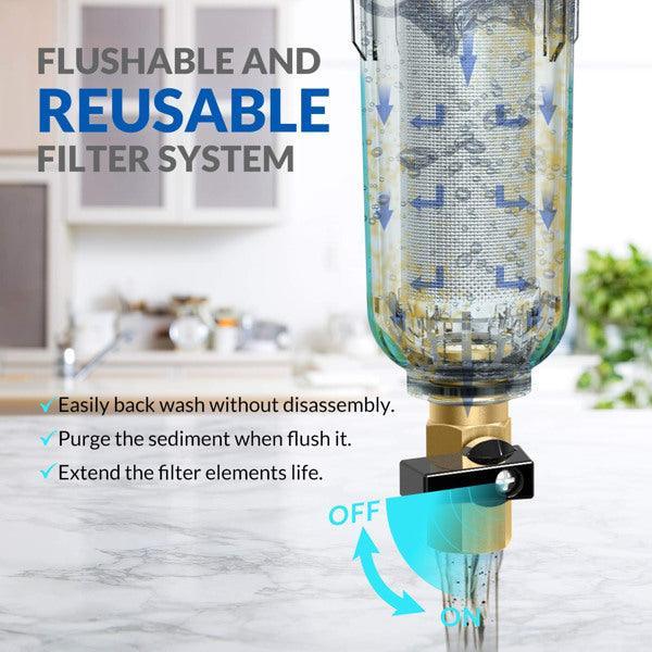 SimPure 40 Micron Spin Down Sediment Filter Reusable Filtration System - VirtuousWares:Global