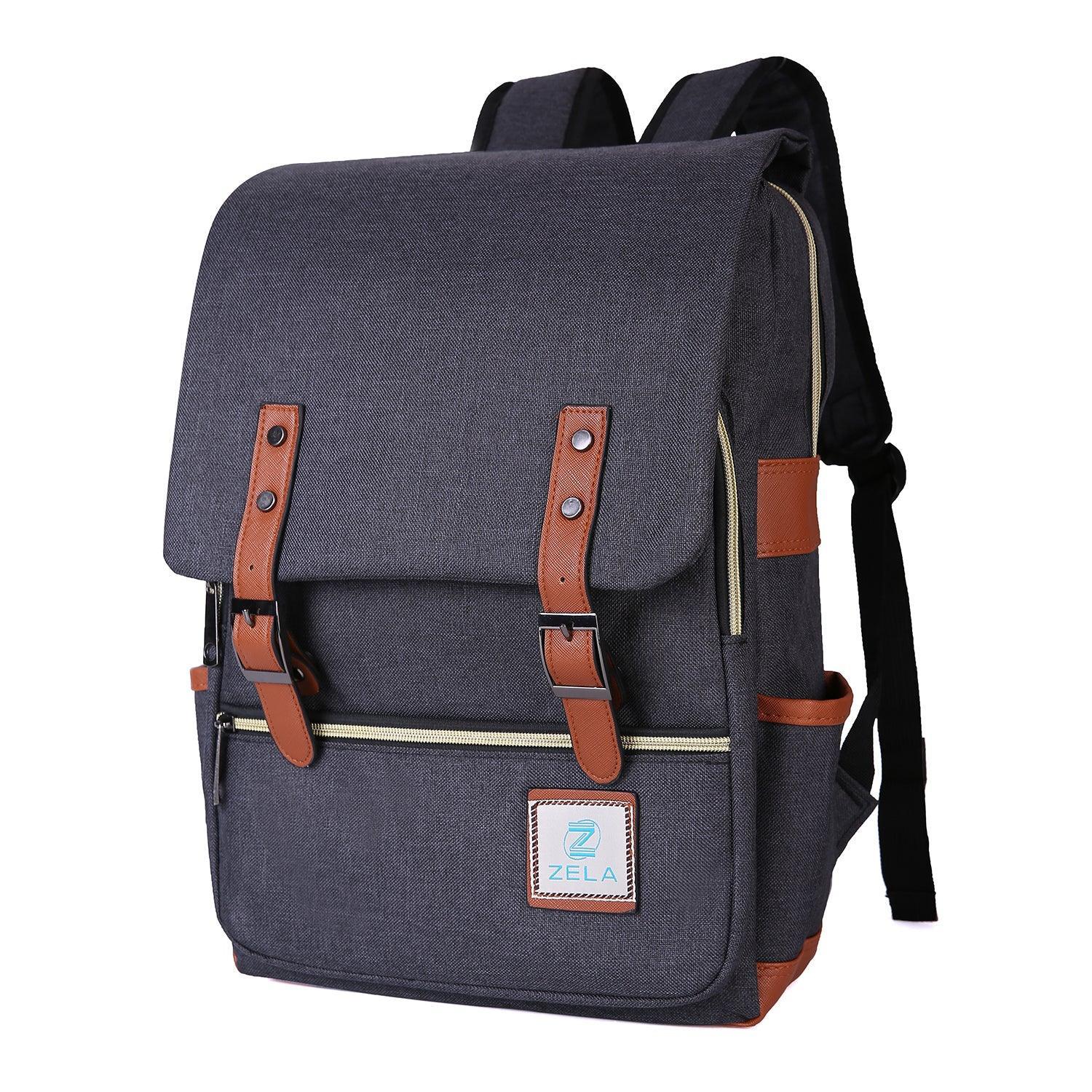 Slim Backpack ,College, School and Business Fits 15-inch Laptop-Black - VirtuousWares:Global