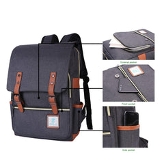 Slim Backpack ,College, School and Business Fits 15-inch Laptop-Black - VirtuousWares:Global
