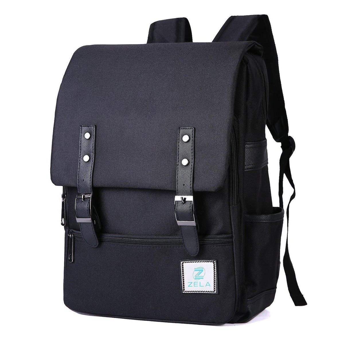 Slim Backpack,College, School & Business Fits 15-inch Laptop-All-Black - VirtuousWares:Global