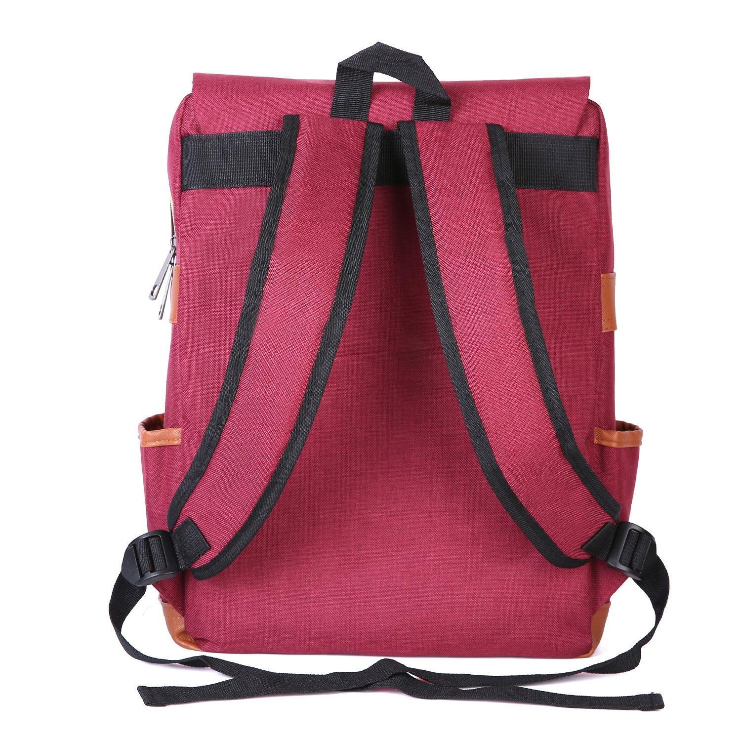 Slim Backpack,College,School &Business Fits 15-inch Laptop-Wine Red - VirtuousWares:Global