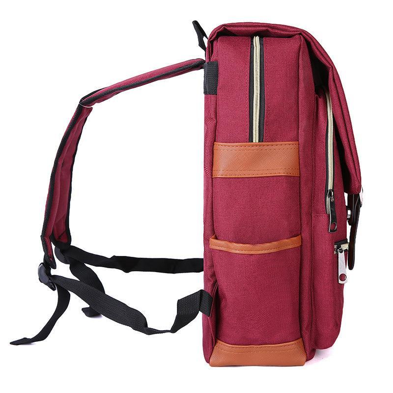 Slim Backpack,College,School &Business Fits 15-inch Laptop-Wine Red - VirtuousWares:Global