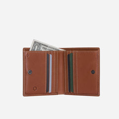 Slim Bifold Wallet with Coin Pouch, Tan - VirtuousWares:Global