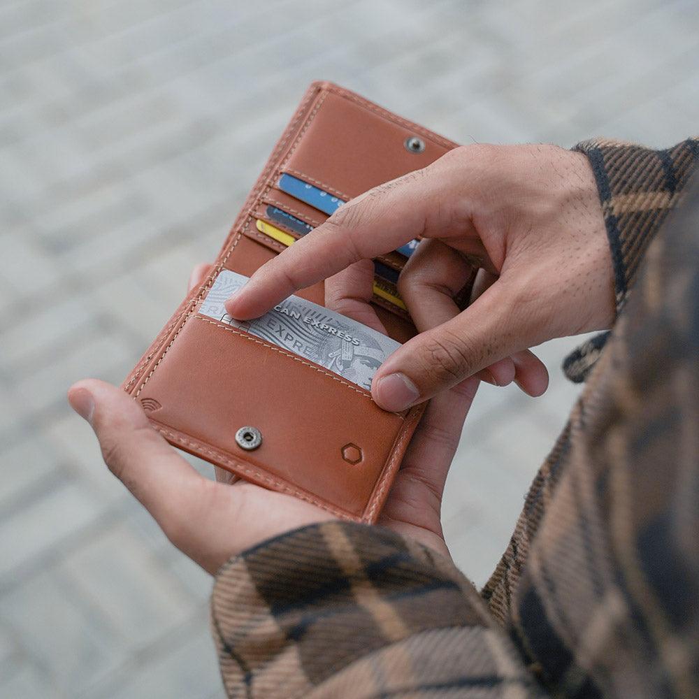 Slim Bifold Wallet with Coin Pouch, Tan - VirtuousWares:Global