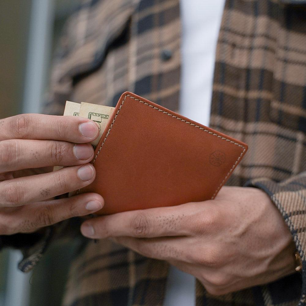 Slim Bifold Wallet with Coin Pouch, Tan - VirtuousWares:Global