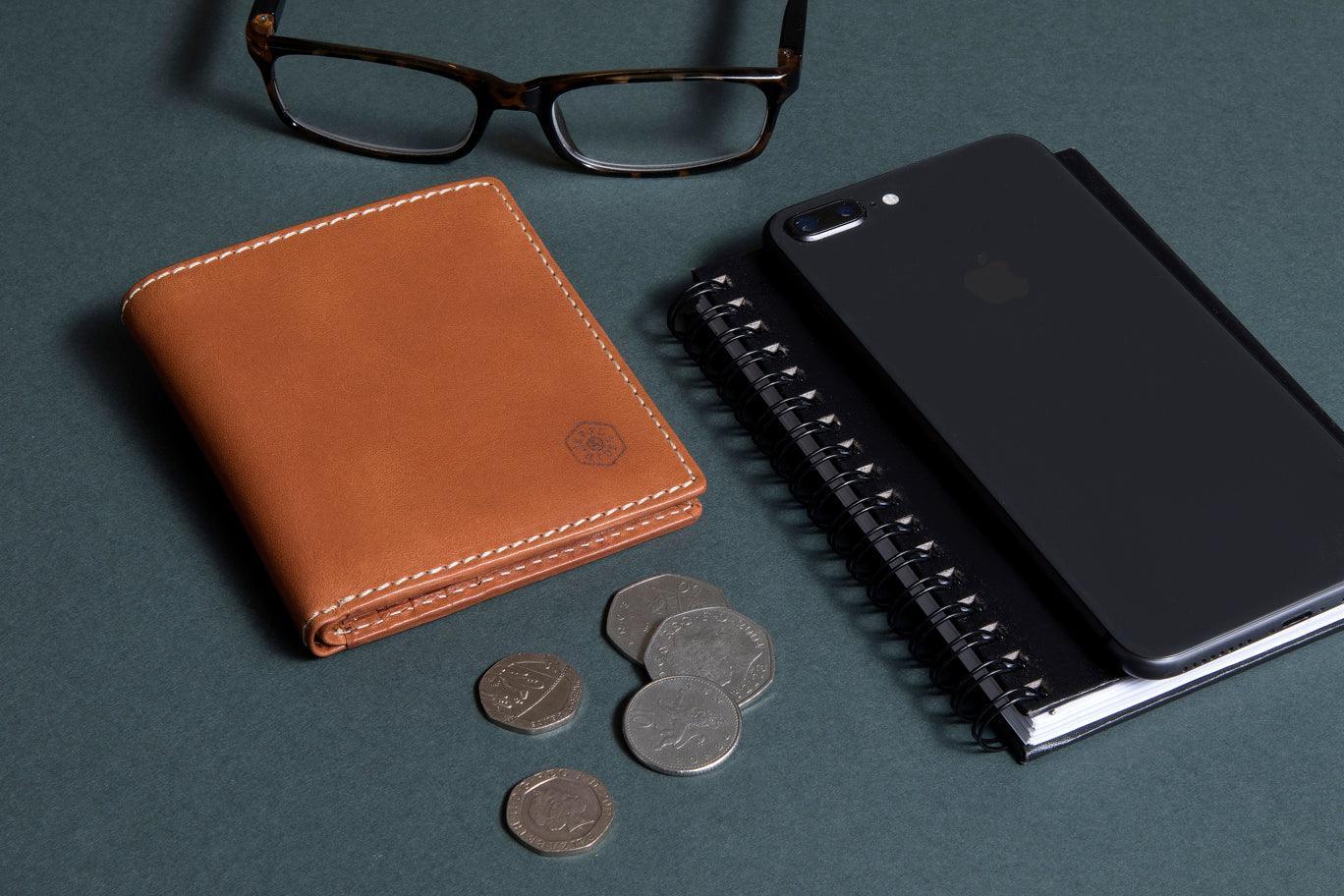 Slim Bifold Wallet with Coin Pouch, Tan - VirtuousWares:Global