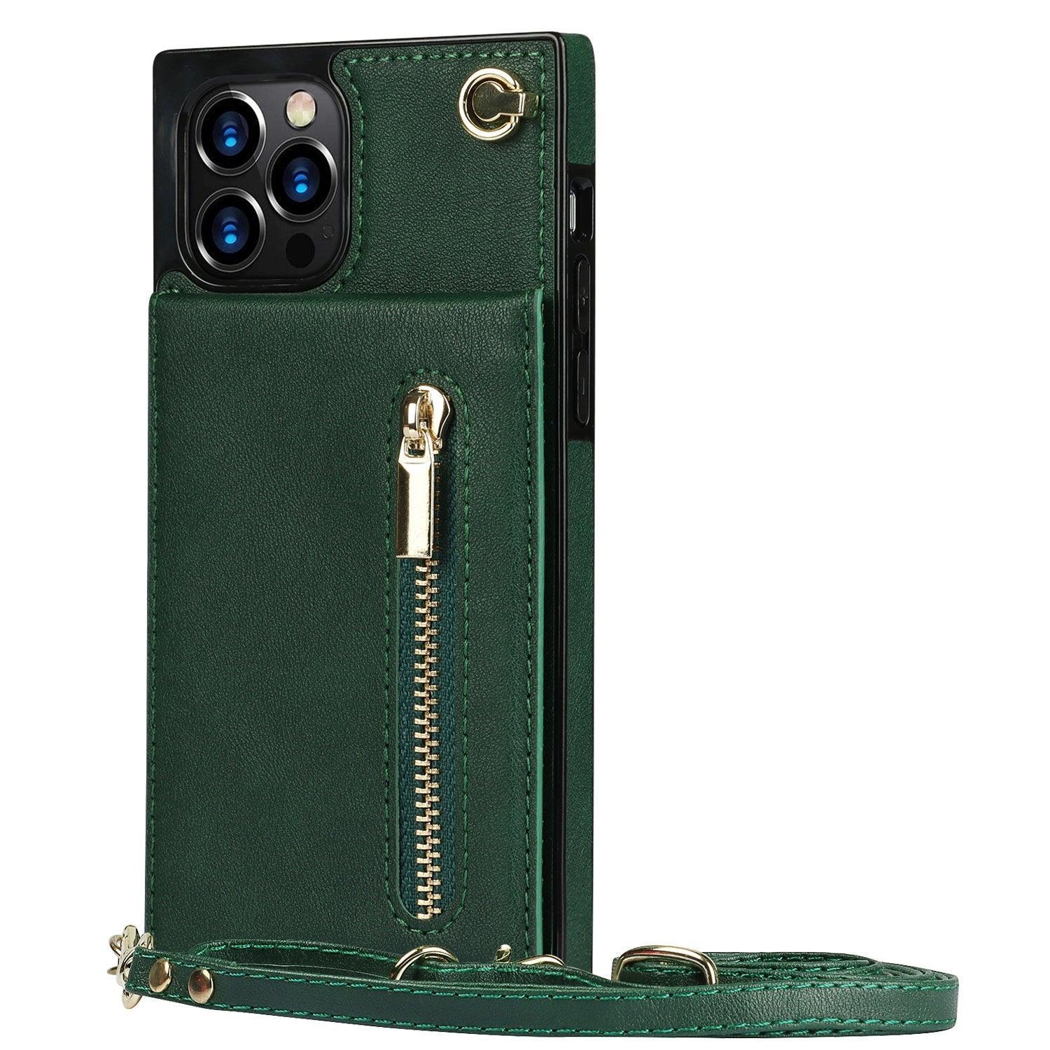 Slim Zipper Wallet Back Case for iPhone With Crossbody Strap - VirtuousWares:Global