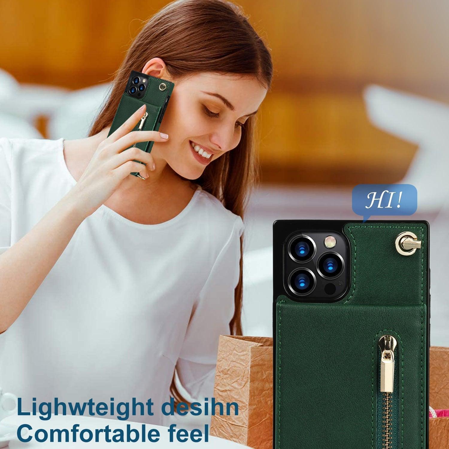 Slim Zipper Wallet Back Case for iPhone With Crossbody Strap - VirtuousWares:Global