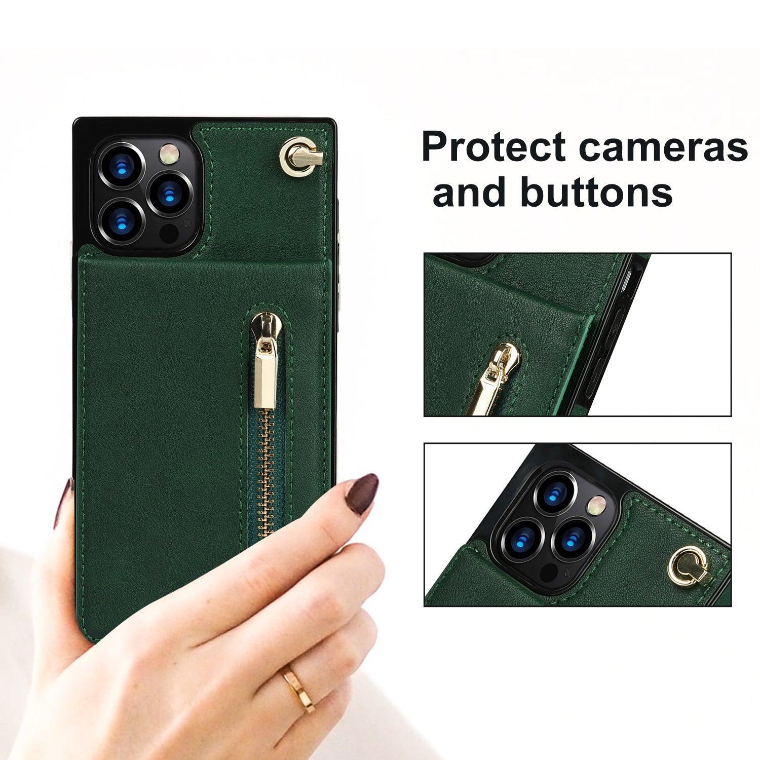 Slim Zipper Wallet Back Case for iPhone With Crossbody Strap - VirtuousWares:Global