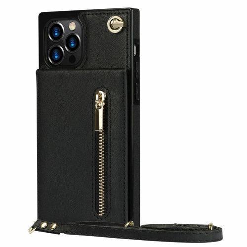 Slim Zipper Wallet Back Case for iPhone With Crossbody Strap - VirtuousWares:Global