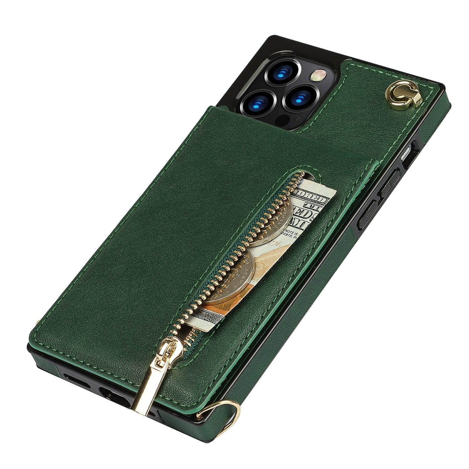 Slim Zipper Wallet Back Case for iPhone With Crossbody Strap - VirtuousWares:Global