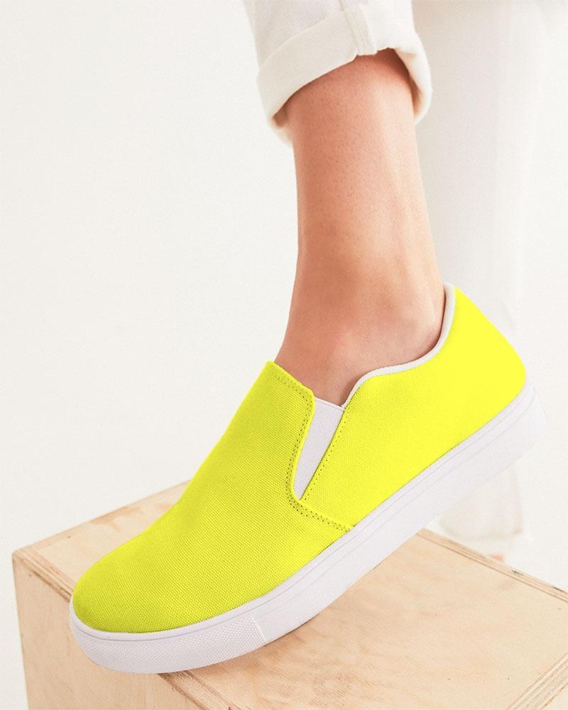 Slip-on Women's Sneakers - Yellow Canvas Sports Shoes - VirtuousWares:Global