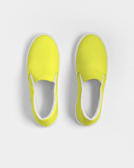 Slip-on Women's Sneakers - Yellow Canvas Sports Shoes - VirtuousWares:Global