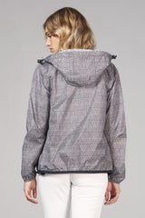 Sloane Print - plaid full zip packable rain jacket - VirtuousWares:Global