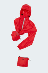 Sloane - Red Full Zip Packable Rain Jacket - VirtuousWares:Global