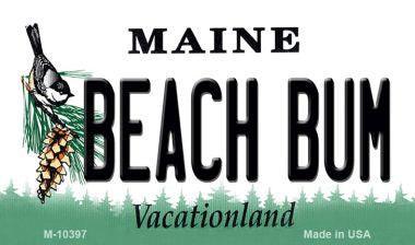 Smart Blonde M-10397 3.5 x 2 in. Beach Bum Maine State License Plate M - VirtuousWares:Global