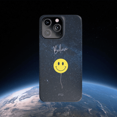 Smiley Face in Space Believe Slim Case for iPhone 14 Series - VirtuousWares:Global