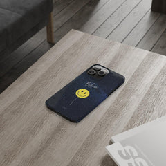 Smiley Face in Space Believe Slim Case for iPhone 14 Series - VirtuousWares:Global