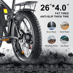 SMLRO Bicycle Aluminium Alloy Fat Bike 26*4.0 Inch 7 Speed MTB Road - VirtuousWares:Global