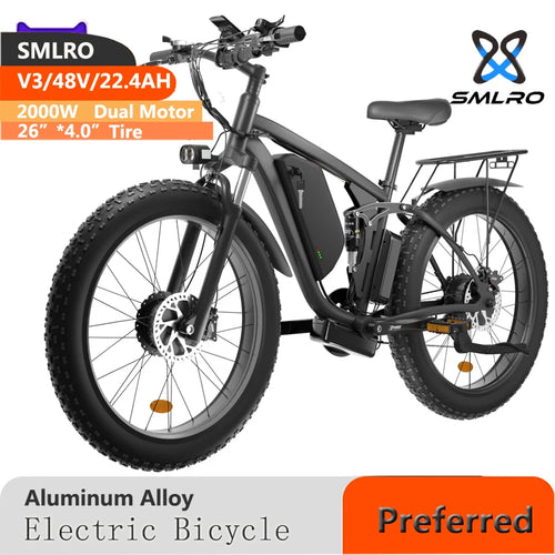 SMLRO Bicycle Aluminium Alloy Fat Bike 26*4.0 Inch 7 Speed MTB Road - VirtuousWares:Global