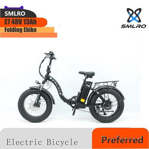 Smlro E-Bike Riding E7 48V 13Ah Mountain Bike Fat Tyre Folding Ebike - VirtuousWares:Global