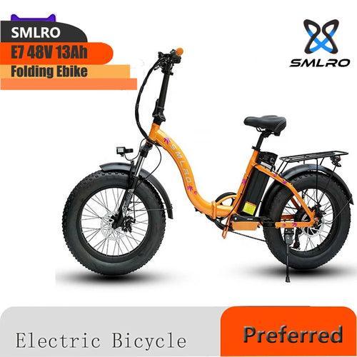 Smlro E-Bike Riding E7 48V 13Ah Mountain Bike Fat Tyre Folding Ebike - VirtuousWares:Global