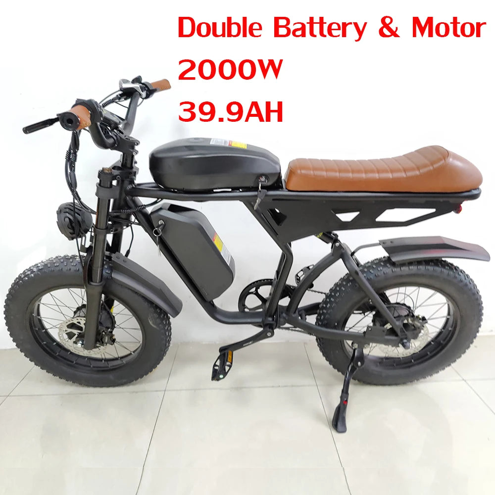 SMLRO New Double Battery & Motor Electric Bicycle 2000W 17.5Ah + - VirtuousWares:Global