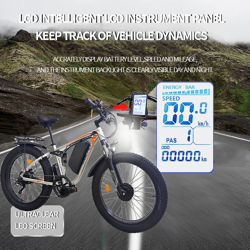 SMLRO V3 Fat Bike 26 Inch Mountain EBike Electric Men's Bicycles - VirtuousWares:Global