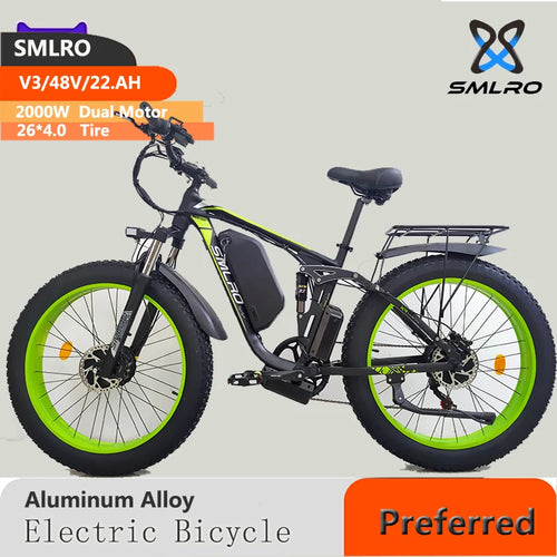 SMLRO V3 Fat Bike 26 Inch Mountain EBike Electric Men's Bicycles - VirtuousWares:Global