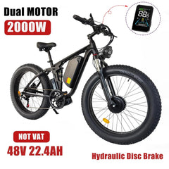 Smlro V3 Pro Electric Bicycle 26 Inch Fat Tire Ebike 48V 2000W Double - VirtuousWares:Global