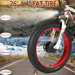 Smlro XDC600 Pro Electric Fat Tire Bike 48V 26 Inch 2000W Double Motor - VirtuousWares:Global