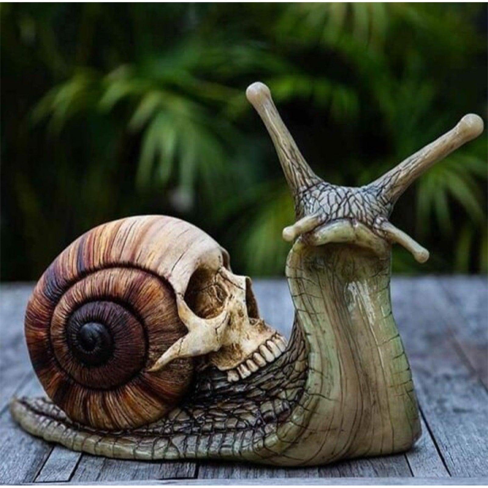 Snail Skull Sculpture Gothic Decoration Snail Statue - VirtuousWares:Global