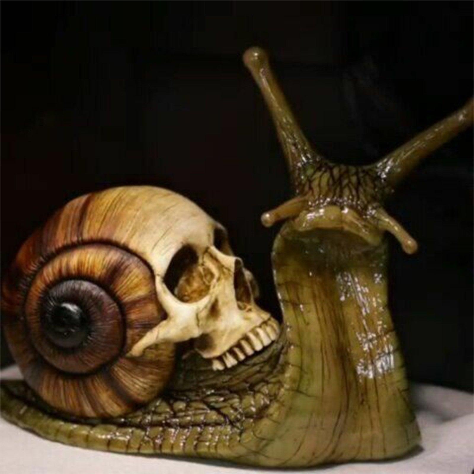Snail Skull Sculpture Gothic Decoration Snail Statue - VirtuousWares:Global