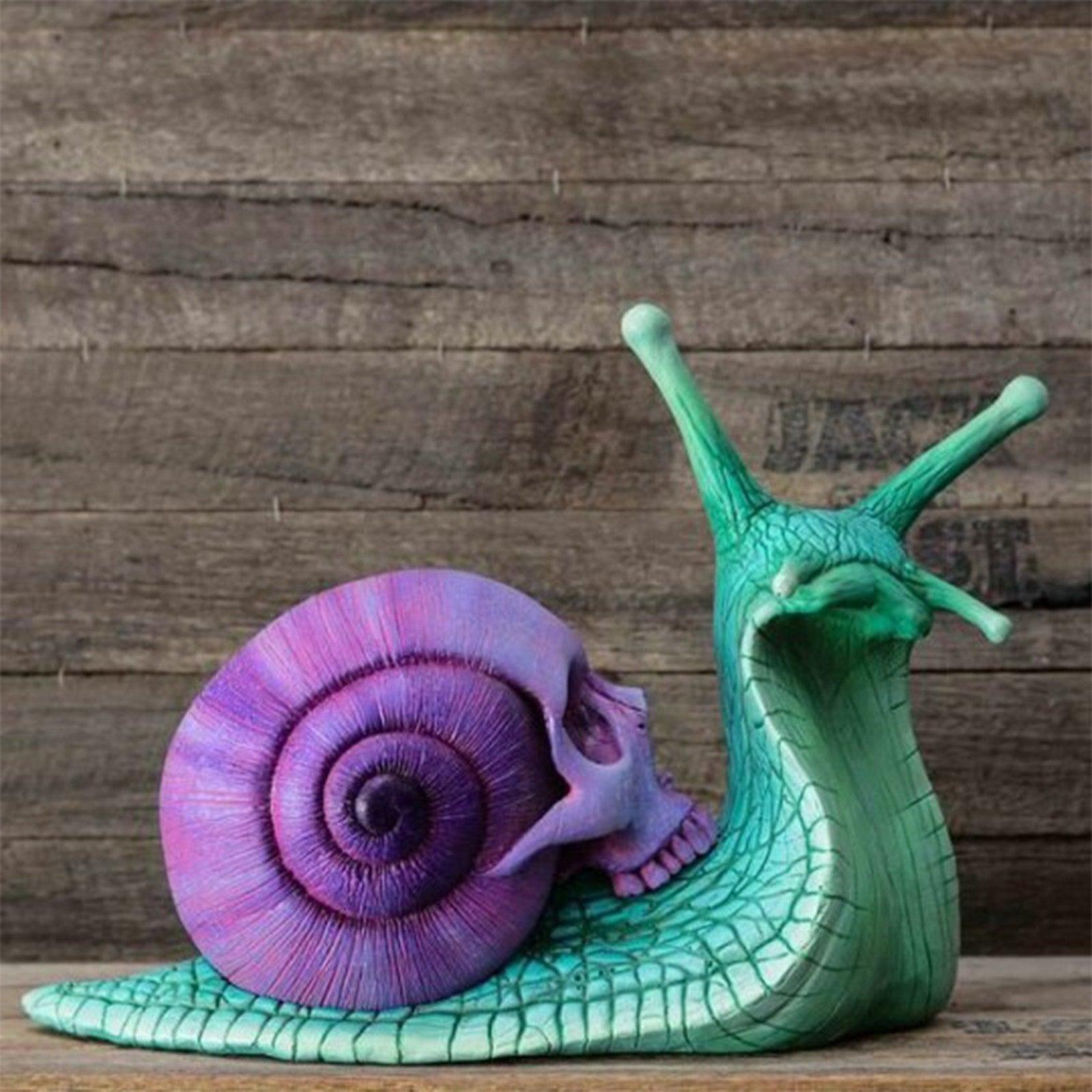 Snail Skull Sculpture Gothic Decoration Snail Statue - VirtuousWares:Global