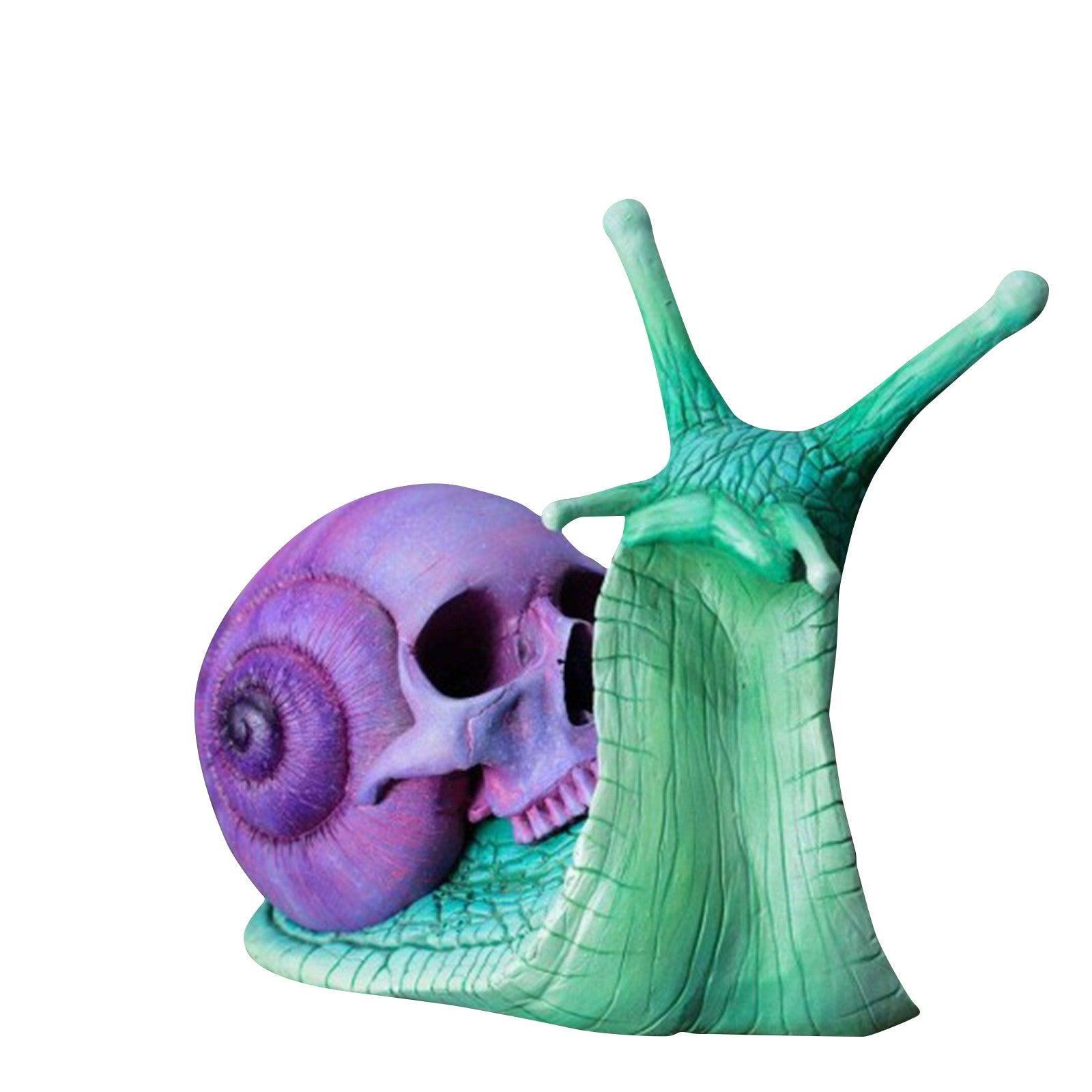 Snail Skull Sculpture Gothic Decoration Snail Statue - VirtuousWares:Global
