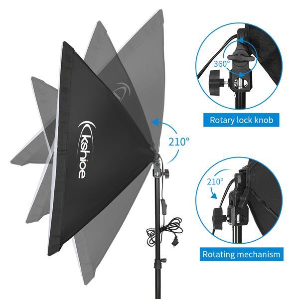 Softbox Lighting Kit Photo Equipment Studio Softbox with E27 Socket - VirtuousWares:Global