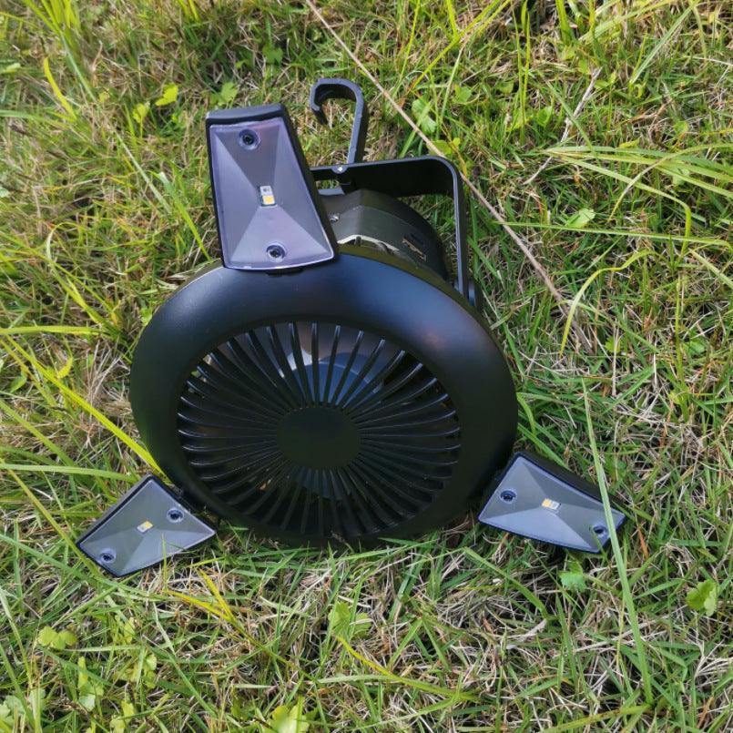 Solar Camping Light Foldable Fan Hanging Hook Rechargeable - VirtuousWares:Global