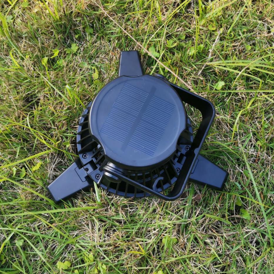 Solar Camping Light Foldable Fan Hanging Hook Rechargeable - VirtuousWares:Global