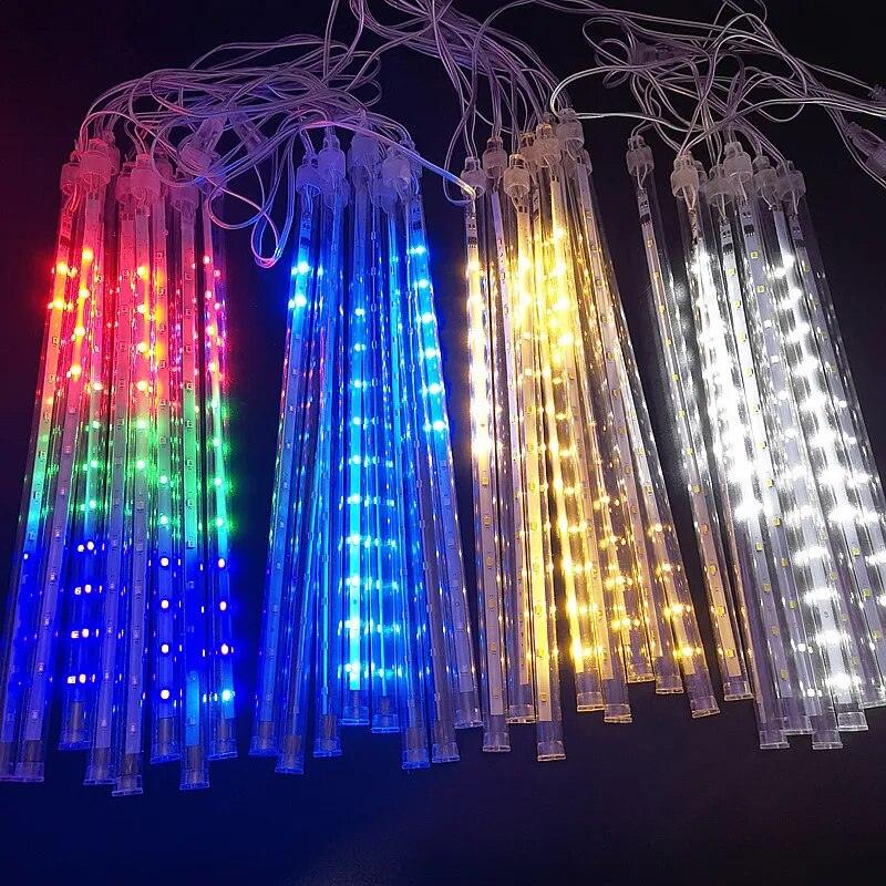 Solar LED Meteor Shower Rain Lights Holiday String Lights Waterproof - VirtuousWares:Global