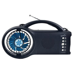 Solar Power Bluetooth Speaker with FM Radio / LED Torch Light / Fan - VirtuousWares:Global