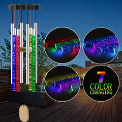 Solar Powered Musical Wind Chime Colorful Bubble Column Garden Decor - VirtuousWares:Global