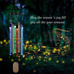 Solar Powered Musical Wind Chime Colorful Bubble Column Garden Decor - VirtuousWares:Global