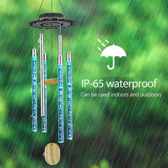 Solar Powered Musical Wind Chime Colorful Bubble Column Garden Decor - VirtuousWares:Global