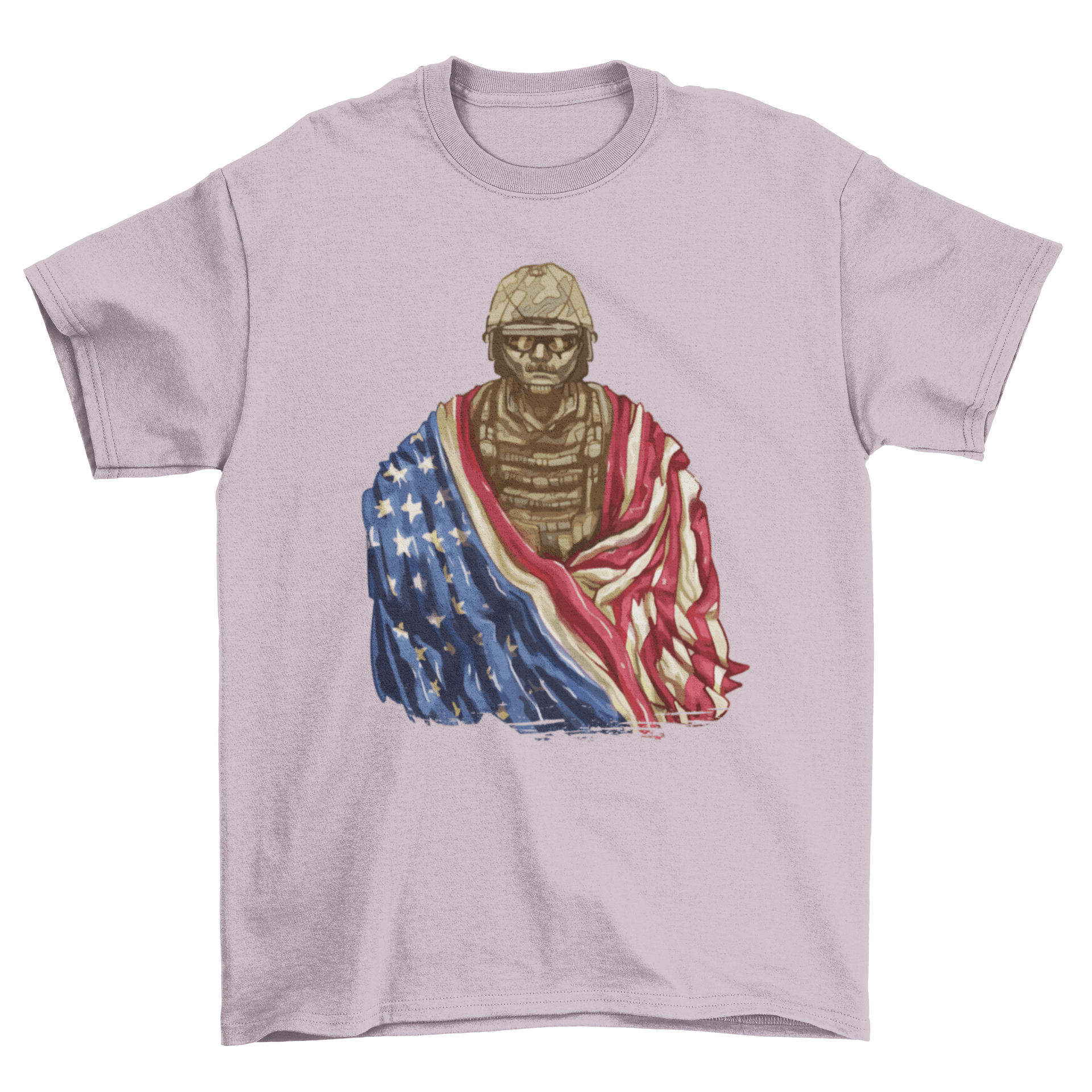 Soldier with american flag t-shirt - VirtuousWares:Global