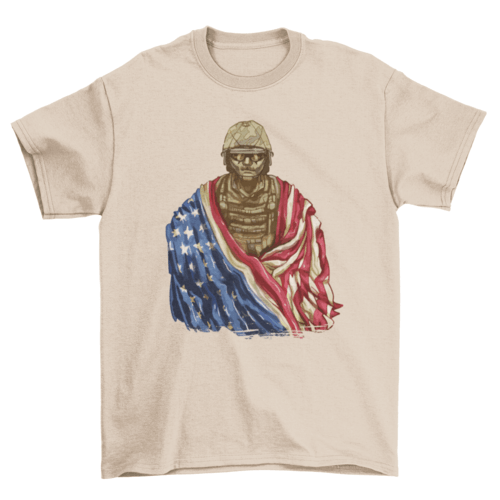 Soldier with american flag t-shirt - VirtuousWares:Global