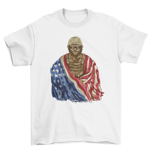 Soldier with american flag t-shirt - VirtuousWares:Global