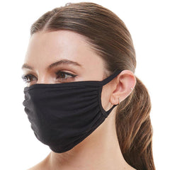 Solid black washable reusable fabric face mask - VirtuousWares:Global