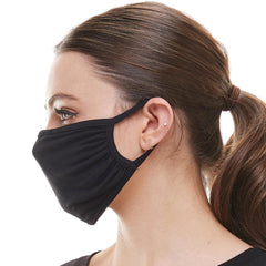 Solid black washable reusable fabric face mask - VirtuousWares:Global