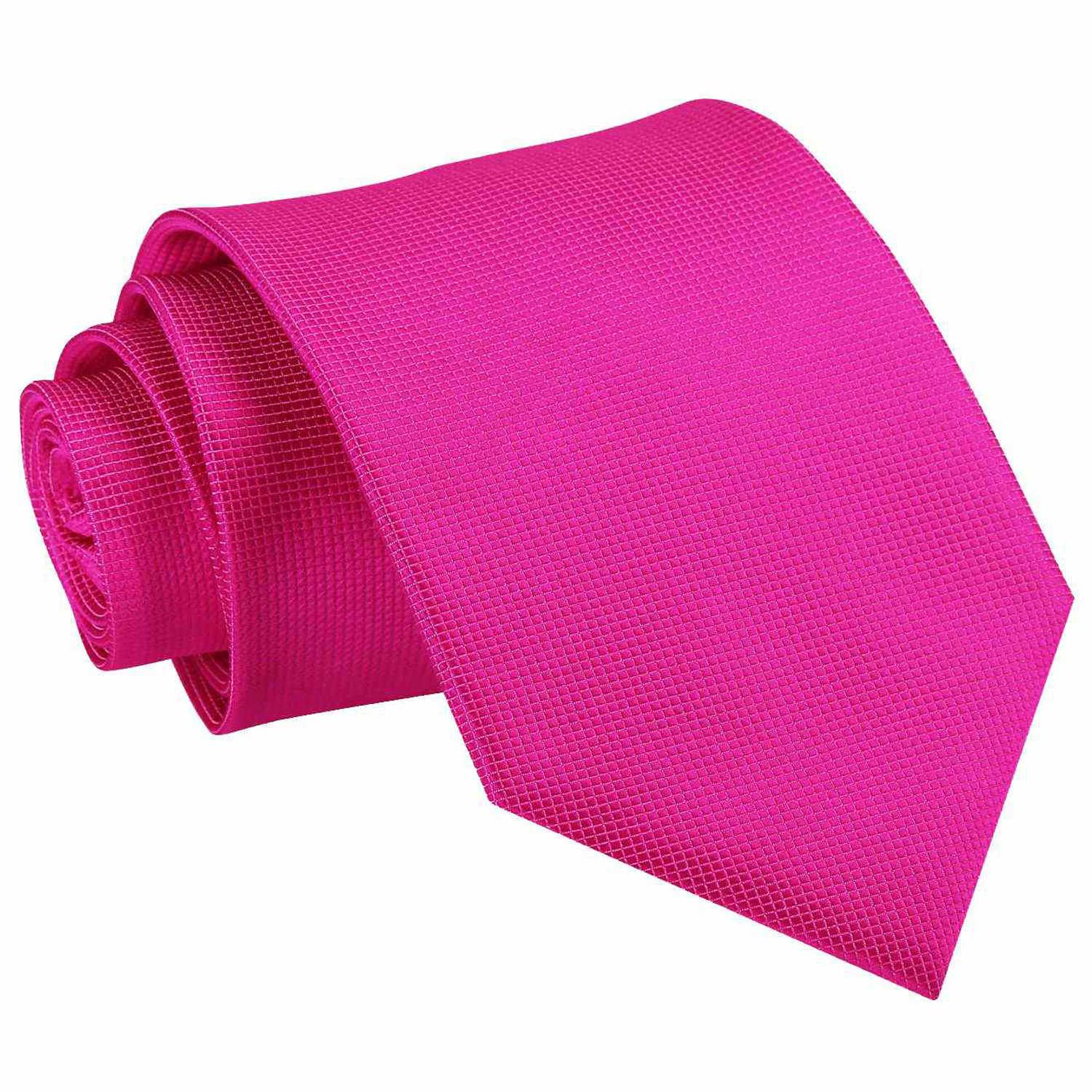 Solid Check Classic Tie - Fuchsia Pink - VirtuousWares:Global