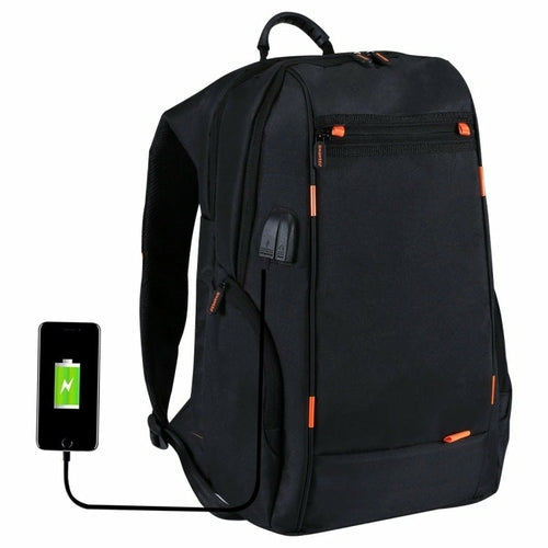 Solid Color Waterproof Backpack With USB Charging Port - VirtuousWares:Global